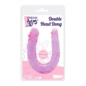 Фиолетовый двойной фаллоимитатор DOUBLE HEAD DONG - 30 см. - Dream Toys