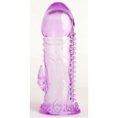 Фиолетовая гелевая насадка с шипами - 13 см. - Toyfa Basic - в Бийске купить с доставкой