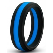 Черно-синее эрекционное кольцо Silicone Go Pro Cock Ring - Blush Novelties - в Бийске купить с доставкой