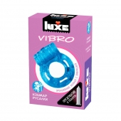 Голубое эрекционное виброкольцо Luxe VIBRO  Кошмар русалки  + презерватив - Luxe - в Бийске купить с доставкой