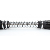 Черная плеть с серебристой ручкой - 44 см. - БДСМ Арсенал - купить с доставкой в Бийске