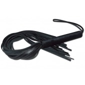 Чёрная кожаная плеть с жесткой ручкой - 63 см. - Sitabella - купить с доставкой в Бийске