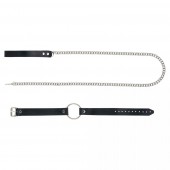 Черный поводок и чокер с кольцом Rada - Rebelts - купить с доставкой в Бийске