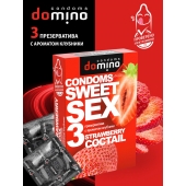 Презервативы для орального секса DOMINO Sweet Sex с ароматом клубничного коктейля  - 3 шт. - Domino - купить с доставкой в Бийске