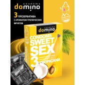 Презервативы для орального секса DOMINO Sweet Sex с ароматом тропических фруктов - 3 шт. - Domino - купить с доставкой в Бийске