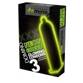 Презервативы DOMINO Neon Green со светящимся в темноте кончиком - 3 шт. - Domino - купить с доставкой в Бийске