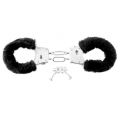 Меховые чёрные наручники Beginner s Furry Cuffs - Pipedream - купить с доставкой в Бийске