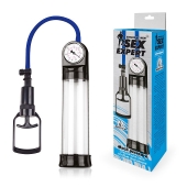 Прозрачная вакуумная помпа Sex Expert с манометром - Sex Expert - в Бийске купить с доставкой