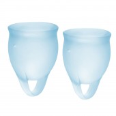 Набор голубых менструальных чаш Feel confident Menstrual Cup - Satisfyer - купить с доставкой в Бийске