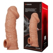 Телесная насадка на фаллос с отверстием для мошонки EXTREME SLEEVE - 17,6 см. - KOKOS - в Бийске купить с доставкой
