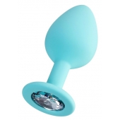 Мятная анальная втулка Brilliant с прозрачным кристаллом - 8 см. - ToyFa - купить с доставкой в Бийске