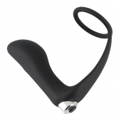 Черное эрекционное кольцо с анальной вибропробкой Vibrating Ring   Plug - Orion - в Бийске купить с доставкой