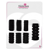 Набор из 7 черных насадок PENIS SLEEVES SET - Dream Toys - в Бийске купить с доставкой