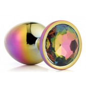 Голографическая анальная втулка с радужным кристаллом - 7,1 см. - Dream Toys - купить с доставкой в Бийске
