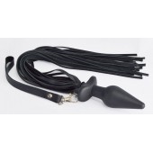 Черная анальная пробка с плетью - Sitabella - купить с доставкой в Бийске