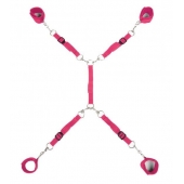Ярко-розовый набор фиксаций на кровати Classic Bed Spreader - Lux Fetish - купить с доставкой в Бийске