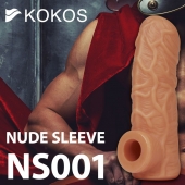 Телесная открытая насадка-реалистик с подхватом мошонки Nude Sleeve S - 10 см. - KOKOS - в Бийске купить с доставкой