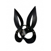 Черная кожаная маска зайки Miss Bunny - БДСМ Арсенал - купить с доставкой в Бийске