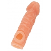 Телесная закрытая насадка с шершавой головкой Cock Sleeve Size L - 17,6 см. - KOKOS - в Бийске купить с доставкой