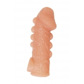 Телесная закрытая насадка с шишечками Cock Sleeve Size S - 13,8 см. - KOKOS - в Бийске купить с доставкой