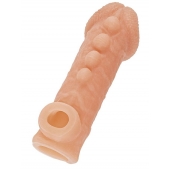 Телесная закрытая насадка с шишечками Cock Sleeve Size L - 17,6 см. - KOKOS - в Бийске купить с доставкой