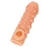 Телесная закрытая насадка с пучками шишечек Cock Sleeve Size M - 15,6 см. - KOKOS - в Бийске купить с доставкой