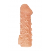 Телесная закрытая насадка с пучками шишечек Cock Sleeve Size L - 17,6 см. - KOKOS - в Бийске купить с доставкой
