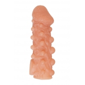 Телесная закрытая насадка с шариками Cock Sleeve Size L - 17,6 см. - KOKOS - в Бийске купить с доставкой