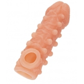 Телесная закрытая насадка с шариками Cock Sleeve Size L - 17,6 см. - KOKOS - в Бийске купить с доставкой