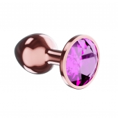 Пробка цвета розового золота с лиловым кристаллом Diamond Quartz Shine L - 8,3 см. - Lola Games - купить с доставкой в Бийске