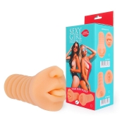 Телесный мастурбатор-ротик с высунутым язычком - Bior toys - в Бийске купить с доставкой