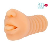 Телесный мастурбатор-ротик с высунутым язычком - Bior toys - в Бийске купить с доставкой