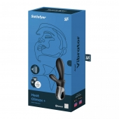 Черный анальный вибратор Heat Climax+ с функцией нагрева - 20,6 см. - Satisfyer - в Бийске купить с доставкой
