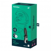 Черный анальный вибратор Hot Passion с функцией нагрева - Satisfyer - в Бийске купить с доставкой