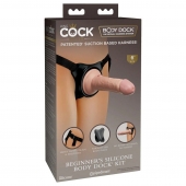 Страпон с телесной насадкой на присоске Beginner s Silicone Body Dock Kit - 14 см. - Pipedream - купить с доставкой в Бийске