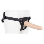 Пустотелый страпон Harness CLASSIC с бандажом - 19,5 см. - LOVETOY (А-Полимер) - купить с доставкой в Бийске