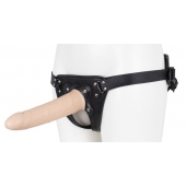 Пустотелый страпон Harness CLASSIC с бандажом - 19,5 см. - LOVETOY (А-Полимер) - купить с доставкой в Бийске