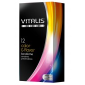 Цветные ароматизированные презервативы VITALIS PREMIUM color   flavor - 12 шт. - Vitalis - купить с доставкой в Бийске