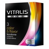 Цветные ароматизированные презервативы VITALIS PREMIUM color   flavor - 3 шт. - Vitalis - купить с доставкой в Бийске