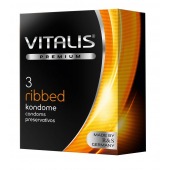 Ребристые презервативы VITALIS PREMIUM ribbed - 3 шт. - Vitalis - купить с доставкой в Бийске