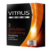 Презервативы VITALIS PREMIUM stimulation   warming с согревающим эффектом - 3 шт. - Vitalis - купить с доставкой в Бийске