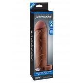 Коричневая насадка с кольцом Perfect 2 Extension with Ball Strap - 19 см. - Pipedream - в Бийске купить с доставкой