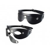 Черная кожаная маска  Новичок - Sitabella - купить с доставкой в Бийске