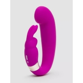 Лиловый вибратор Mini G-Spot Curve Vibe с клиторальным зайчиком - Happy Rabbit