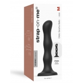 Черная насадка Strap-On-Me Dildo Geisha Balls size M - Strap-on-me - купить с доставкой в Бийске