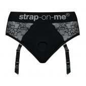 Черные трусики для насадок Diva Lingerie Harness - size M - Strap-on-me - купить с доставкой в Бийске