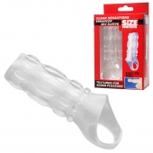 Насадка на пенис с кольцом для мошонки Clear Sensations Enhancer Sex Sleeve - 11,5 см. - XR Brands - в Бийске купить с доставкой