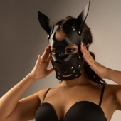 Черная маска  Собака  с ушками - Crazy Handmade - купить с доставкой в Бийске