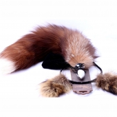 Игровой комплект: серебристая анальная пробка с пушистым хвостом и ободок-ушки - Crazy Handmade - купить с доставкой в Бийске