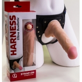 Страпон Harness из двух предметов: регулируемые трусики и насадка-фаллос - 17,5 см. - LOVETOY (А-Полимер) - купить с доставкой в Бийске